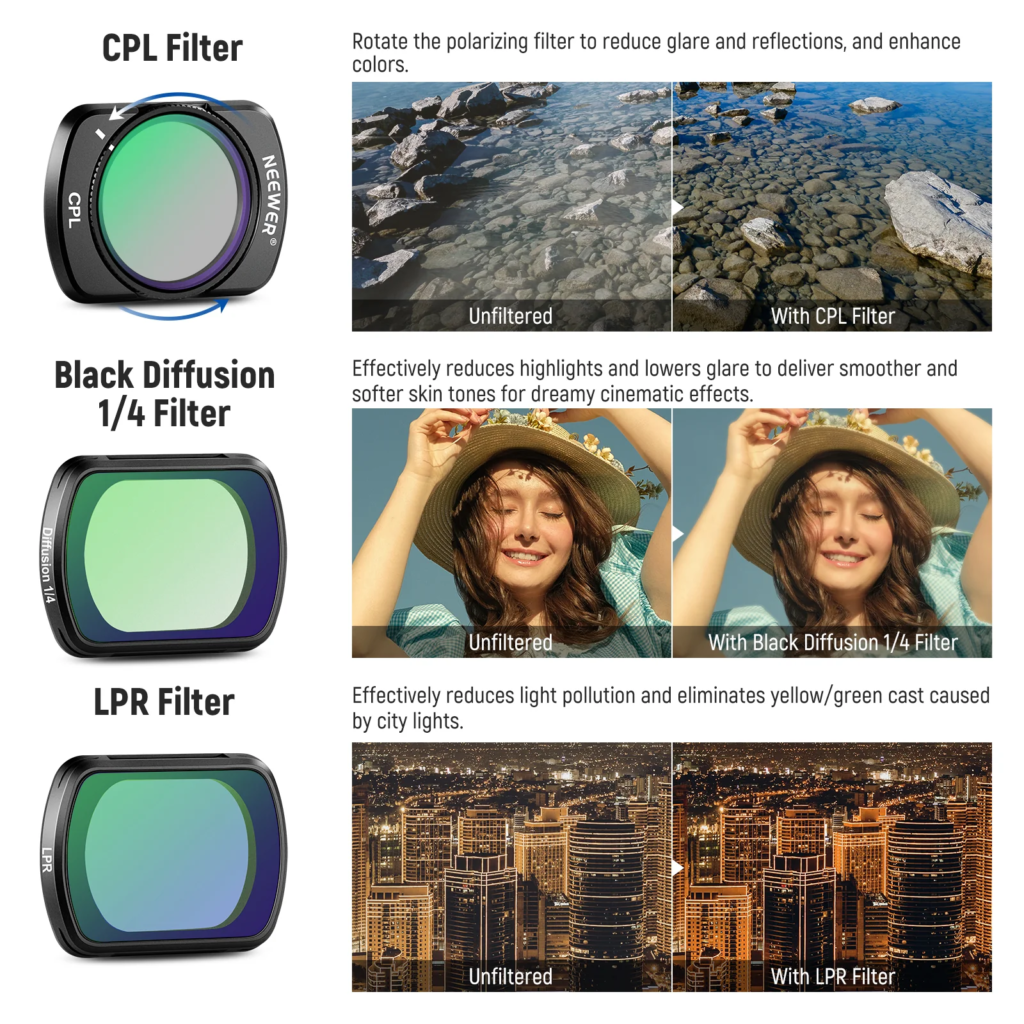 Filter ND NEEWER untuk kamera DJI Pocket 3 atau Aksesoris filter magnetik DJI Pocket 3